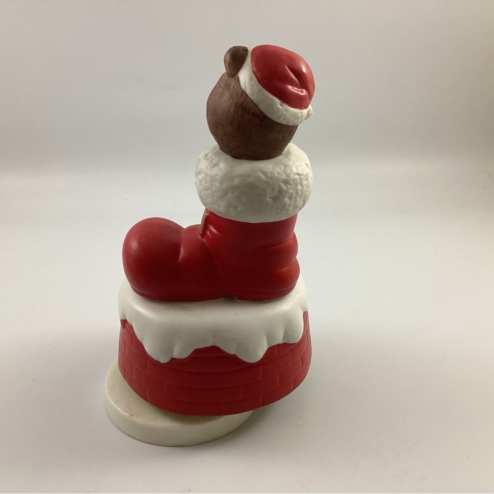 Brinn's Vintage Christmas Bear Stocking Revolving Musical Figurine With Box - Picture 3 of 10